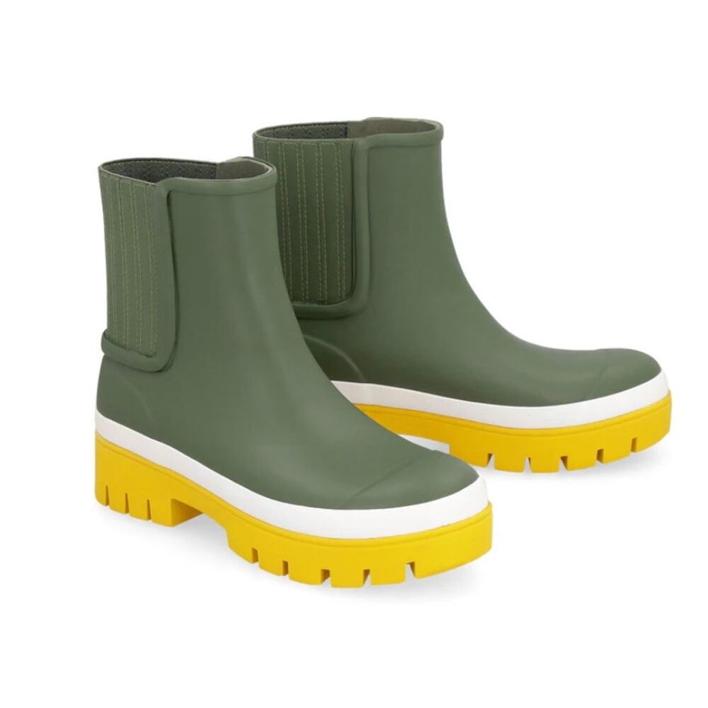 Tory Burch Olive and Mustard Winter Boots